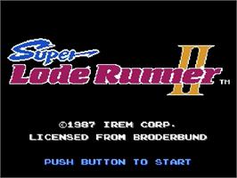 Title screen of Super Lode Runner II on the Nintendo Famicom Disk System.
