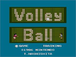 Title screen of Volleyball on the Nintendo Famicom Disk System.