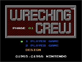 Title screen of Wrecking Crew on the Nintendo Famicom Disk System.