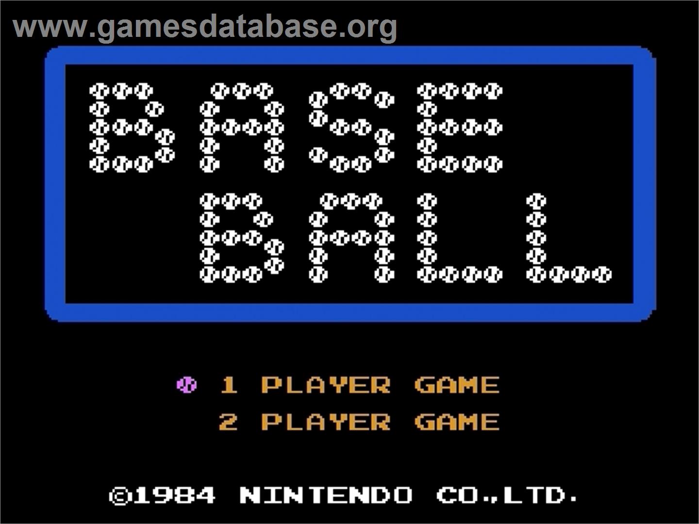 Baseball - Nintendo Famicom Disk System - Artwork - Title Screen