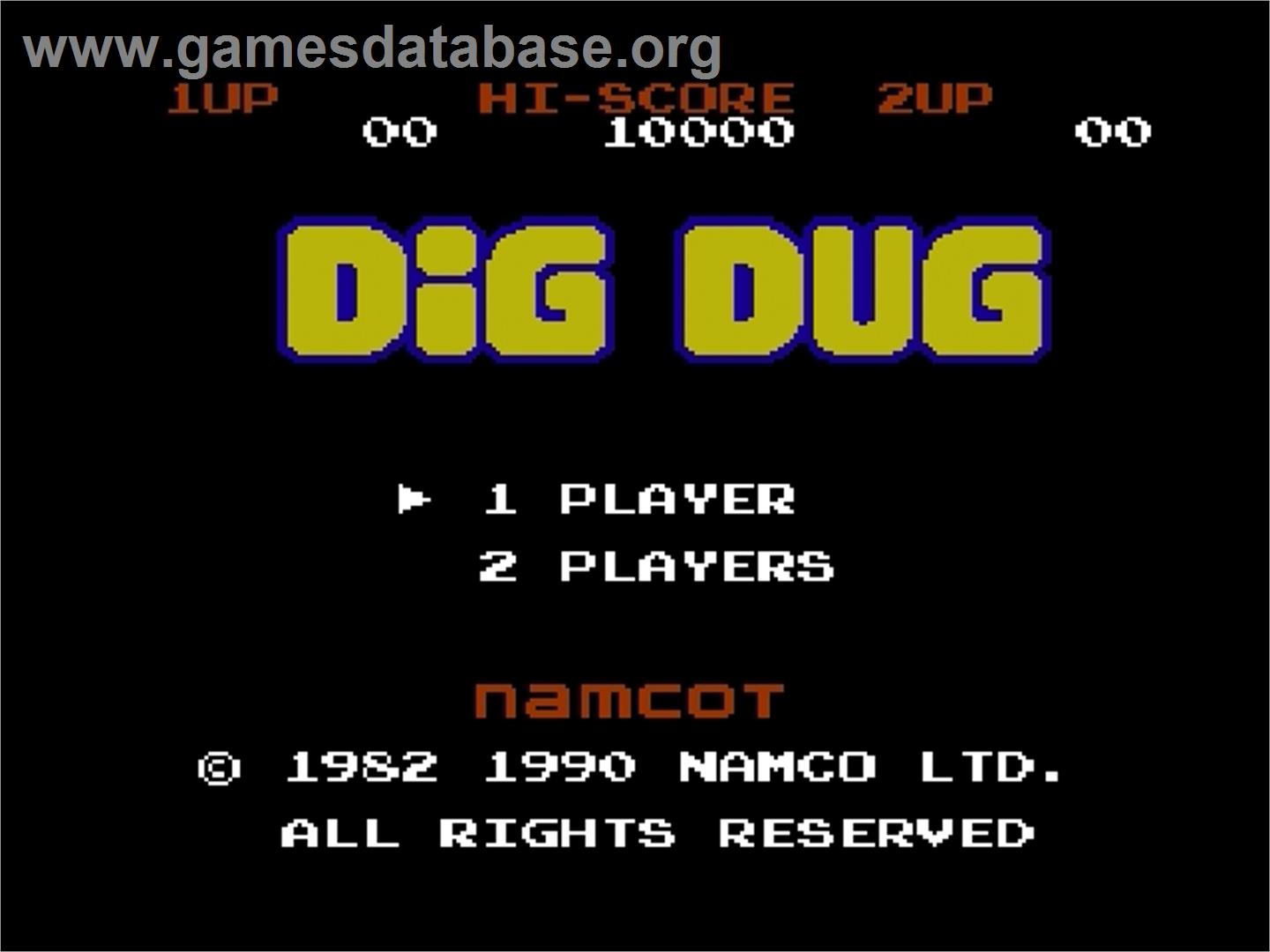 Dig Dug - Nintendo Famicom Disk System - Artwork - Title Screen