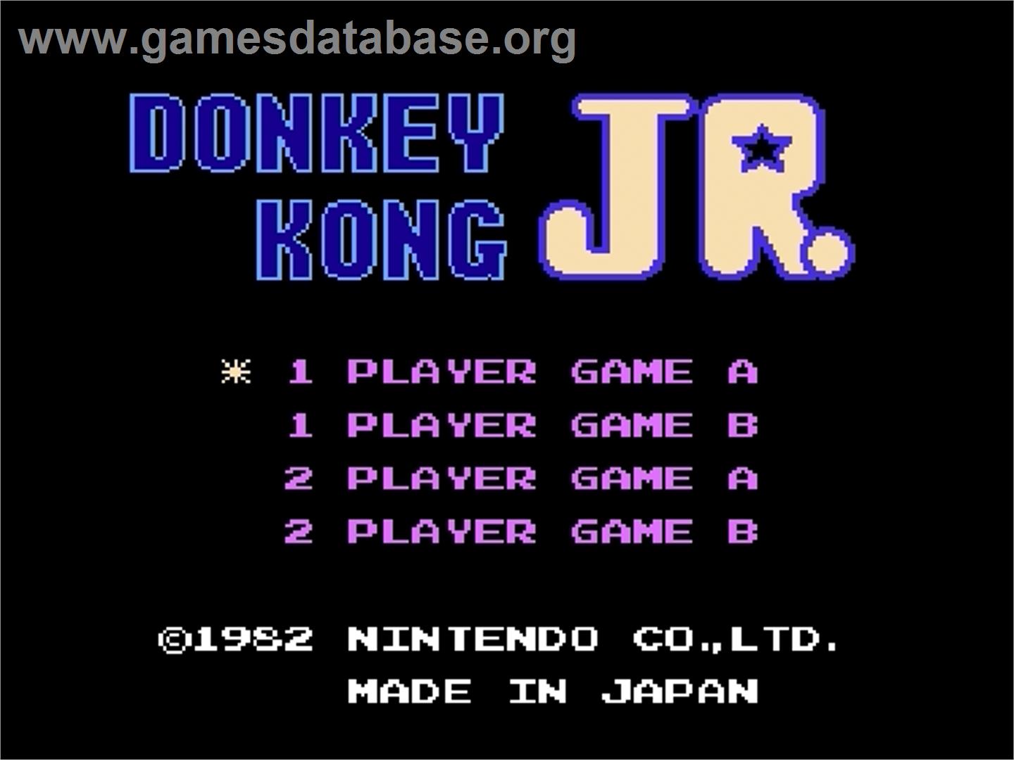 Donkey Kong Jr. - Nintendo Famicom Disk System - Artwork - Title Screen
