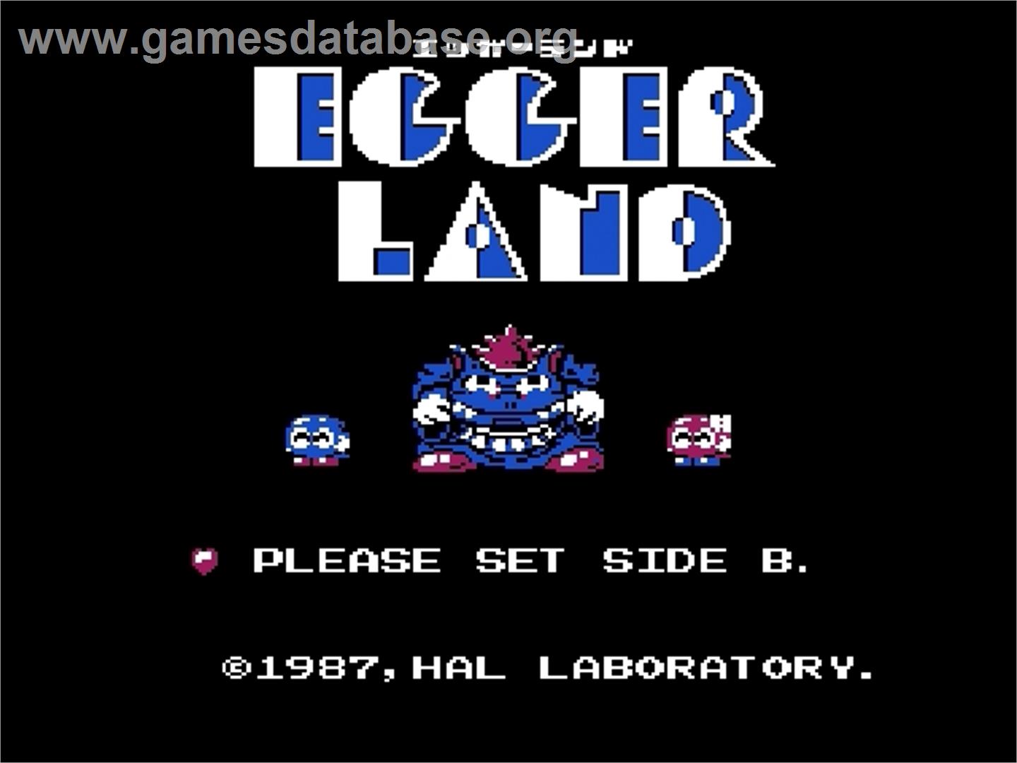 Egger Land - Nintendo Famicom Disk System - Artwork - Title Screen