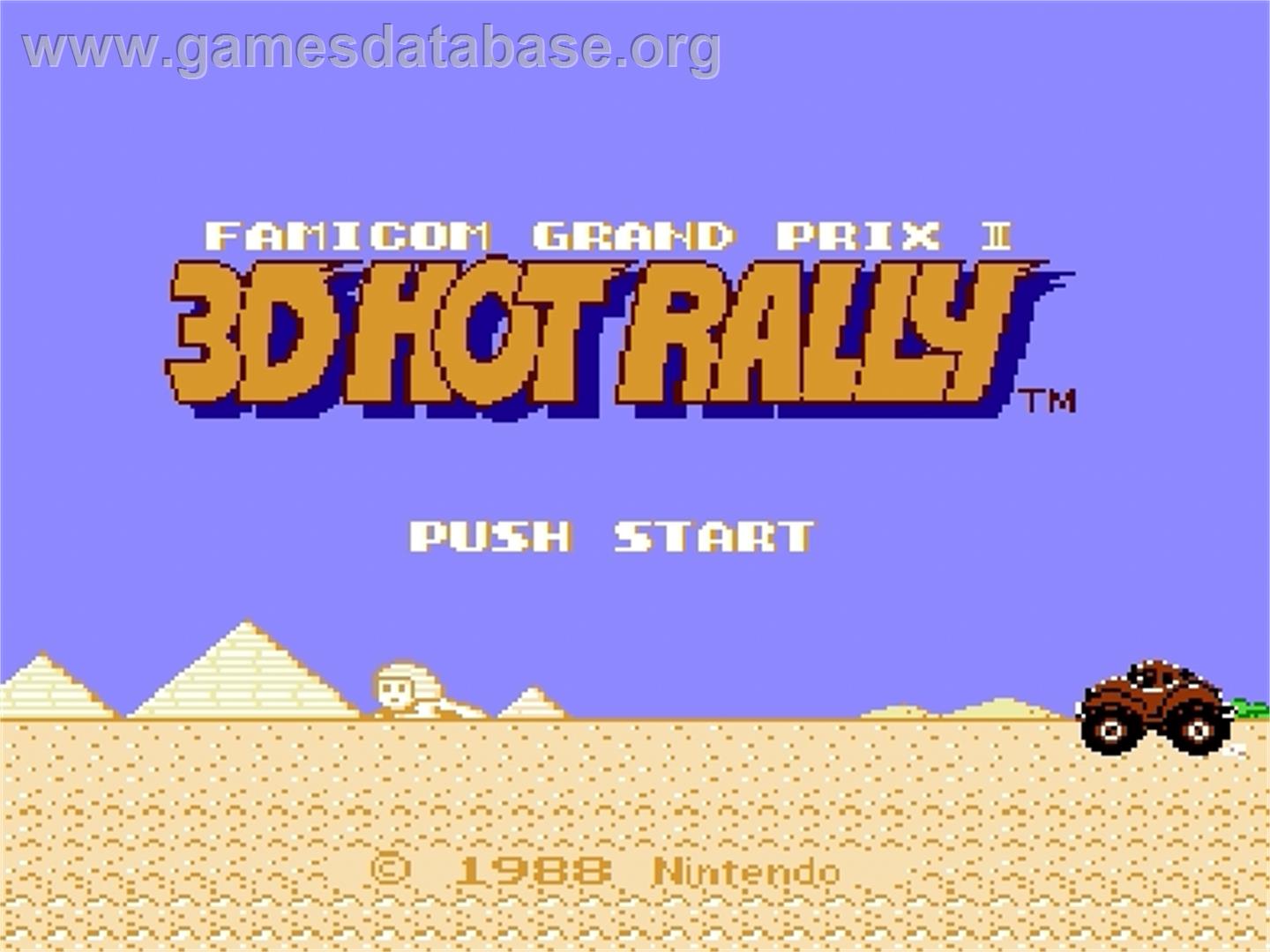 Famicom Grand Prix II - 3D Hot Rally - Nintendo Famicom Disk System - Artwork - Title Screen