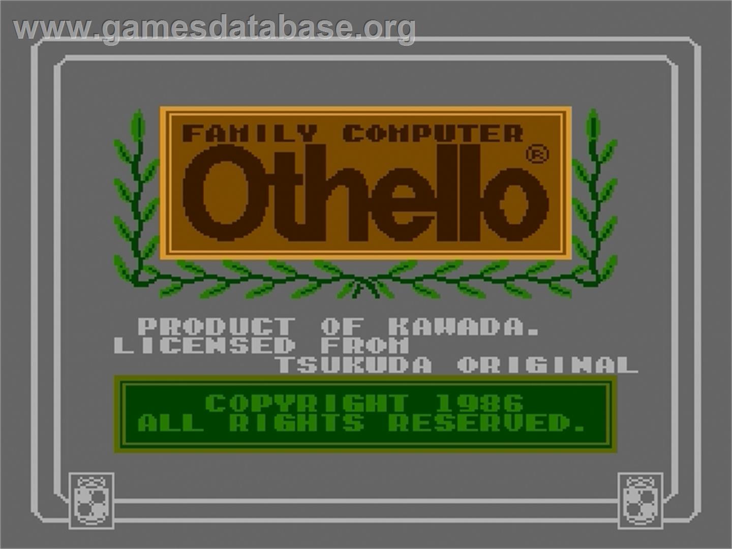 Family Computer Othello - Nintendo Famicom Disk System - Artwork - Title Screen