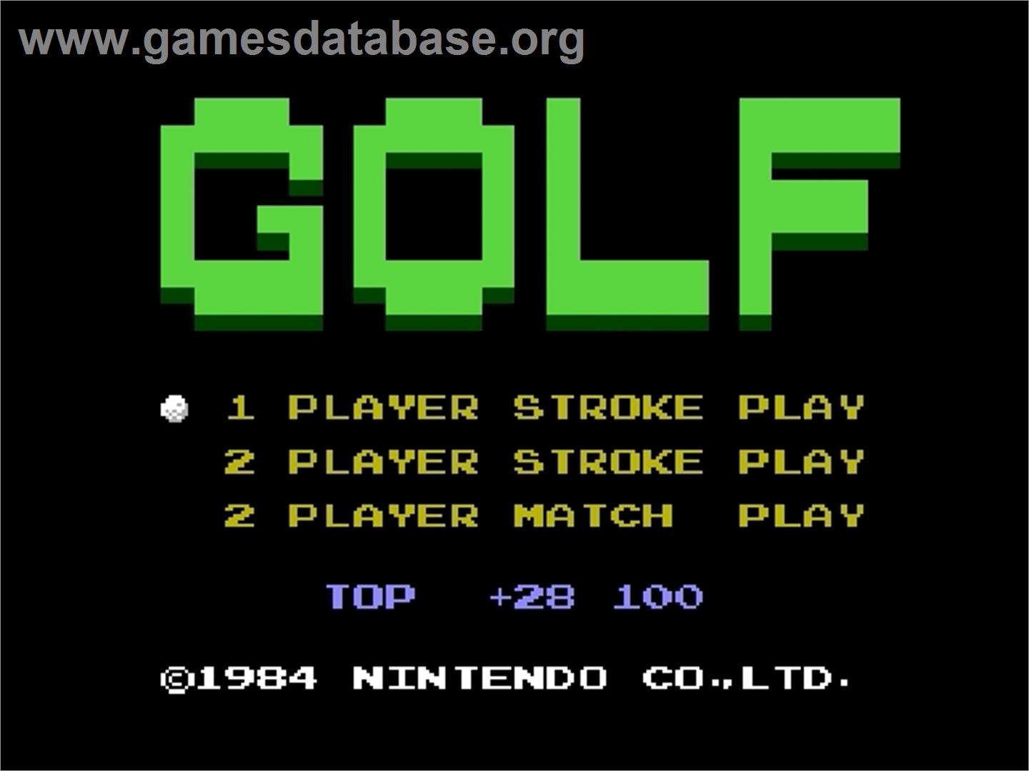 Golf - Nintendo Famicom Disk System - Artwork - Title Screen