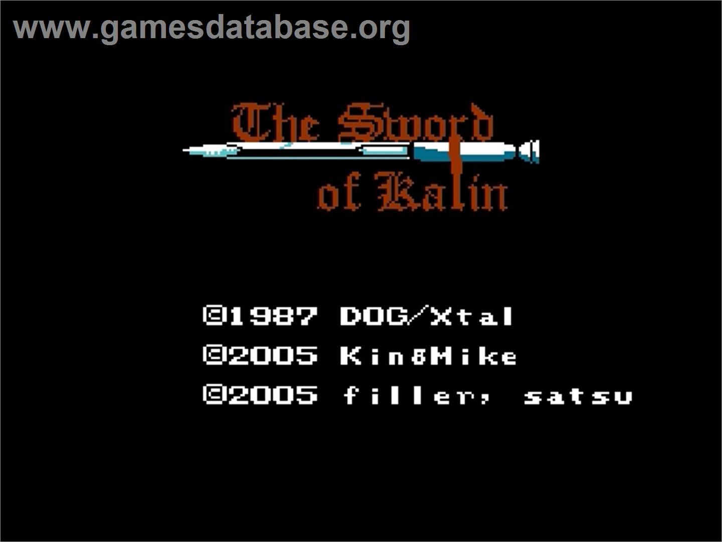 Kalin No Tsurugi - Nintendo Famicom Disk System - Artwork - Title Screen