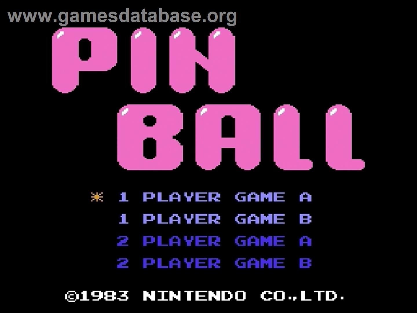 Pinball - Nintendo Famicom Disk System - Artwork - Title Screen