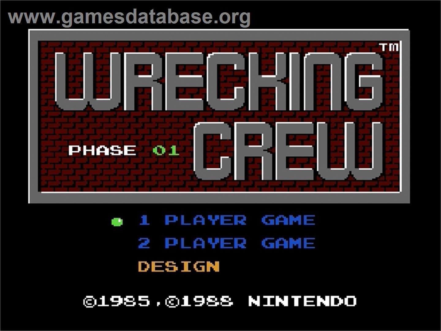 Wrecking Crew - Nintendo Famicom Disk System - Artwork - Title Screen