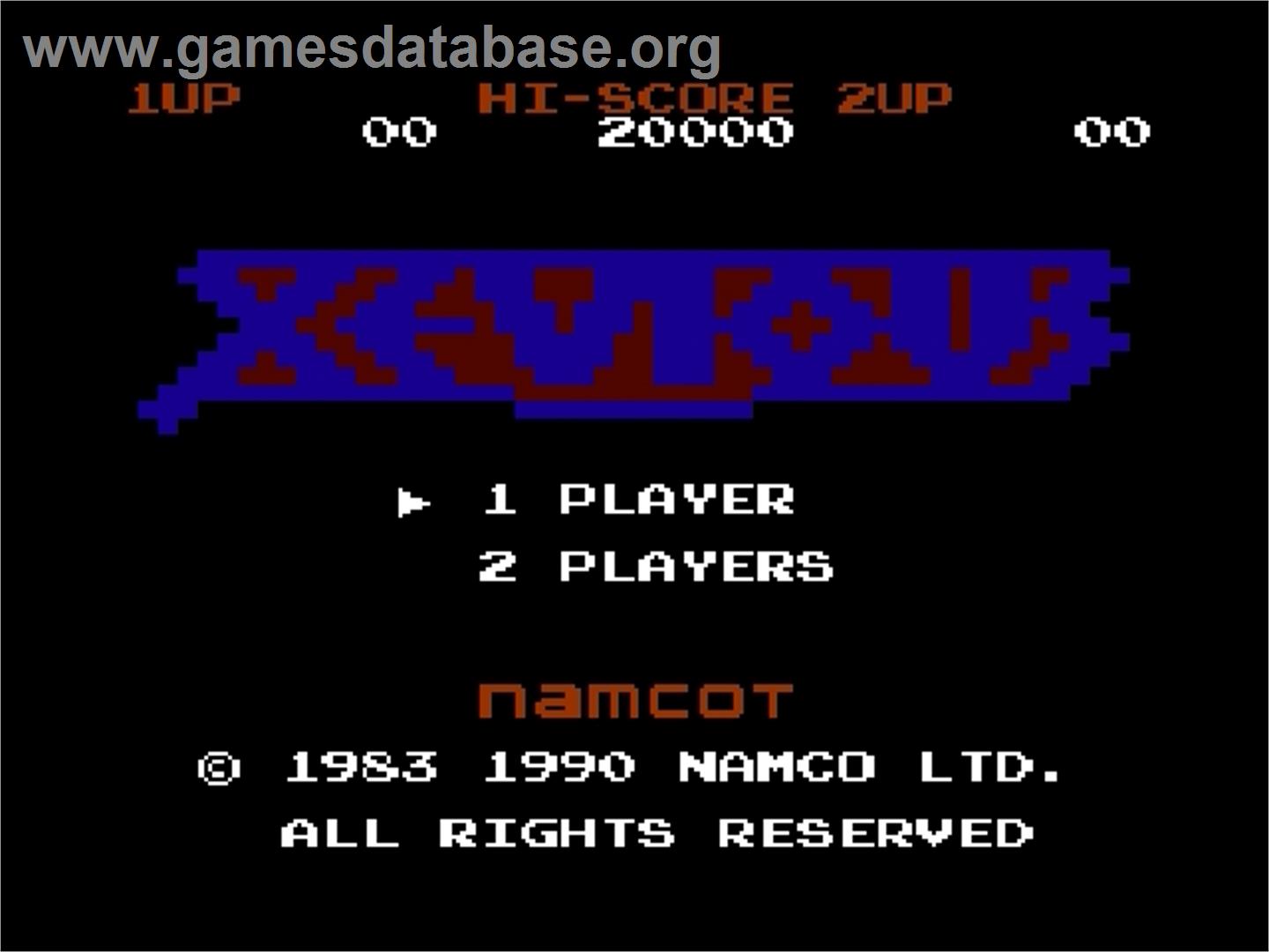 Xevious - Nintendo Famicom Disk System - Artwork - Title Screen