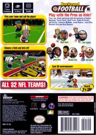 Box back cover for Backyard Football on the Nintendo GameCube.