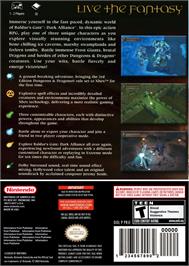 Box back cover for Baldur's Gate - Dark Alliance on the Nintendo GameCube.