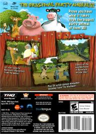 Box back cover for Barnyard on the Nintendo GameCube.