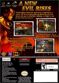 Box back cover for Batman: Rise of Sin Tzu on the Nintendo GameCube.