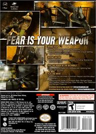 Box back cover for Batman Begins on the Nintendo GameCube.