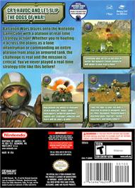Box back cover for Battalion Wars on the Nintendo GameCube.