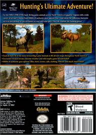 Box back cover for Cabela's Big Game Hunter 2005 Adventures on the Nintendo GameCube.