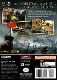 Box back cover for Call of Duty: Finest Hour on the Nintendo GameCube.
