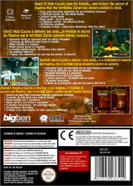 Box back cover for Cocoto Platform Jumper on the Nintendo GameCube.