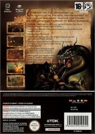 Box back cover for Conan on the Nintendo GameCube.