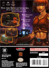 Box back cover for Darkened Skye on the Nintendo GameCube.