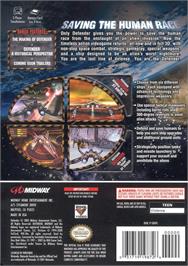 Box back cover for Defender - For All Mankind on the Nintendo GameCube.