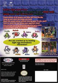 Box back cover for Eggo Mania on the Nintendo GameCube.