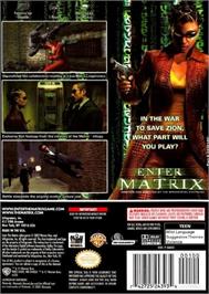 Box back cover for Enter The Matrix on the Nintendo GameCube.