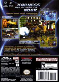 Box back cover for Fantastic 4 on the Nintendo GameCube.