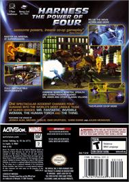 Box back cover for Fantastic Four on the Nintendo GameCube.