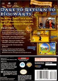 Box back cover for Harry Potter and the Chamber of Secrets on the Nintendo GameCube.