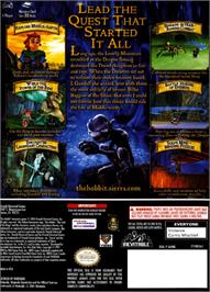 Box back cover for Hobbit on the Nintendo GameCube.