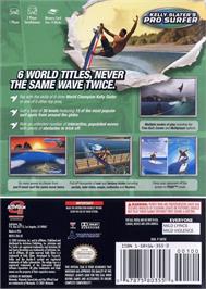 Box back cover for Kelly Slater's Pro Surfer on the Nintendo GameCube.