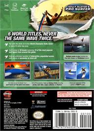 Box back cover for Kelly Slater's Pro Surfer on the Nintendo GameCube.