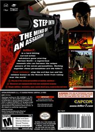 Box back cover for Killer7 on the Nintendo GameCube.