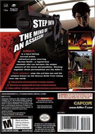 Box back cover for Killer 7 on the Nintendo GameCube.