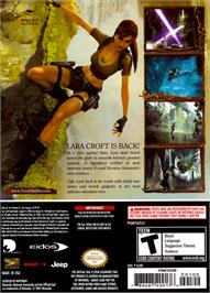 Box back cover for Lara Croft Tomb Raider: Legend on the Nintendo GameCube.