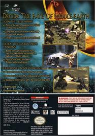 Box back cover for Lord Of The Rings The Two Towers on the Nintendo GameCube.