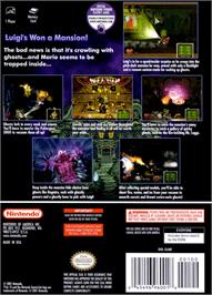 Box back cover for Luigi's Mansion on the Nintendo GameCube.