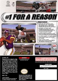 Box back cover for Madden NFL 2002 on the Nintendo GameCube.