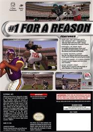 Box back cover for Madden Nfl 2002 on the Nintendo GameCube.