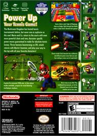 Box back cover for Mario Power Tennis on the Nintendo GameCube.