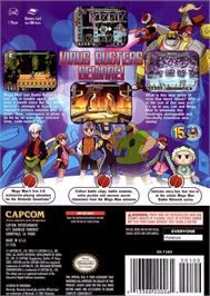 Box back cover for Mega Man Network Transmission on the Nintendo GameCube.