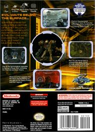 Box back cover for Metroid Prime on the Nintendo GameCube.