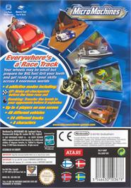 Box back cover for Micro Machines on the Nintendo GameCube.