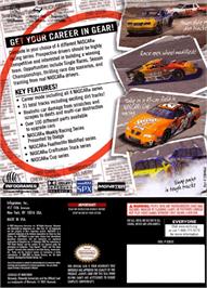 Box back cover for NASCAR: Dirt to Daytona on the Nintendo GameCube.