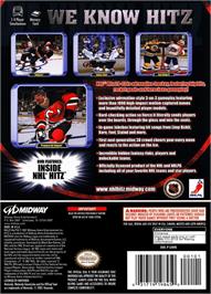Box back cover for NHL Hitz 20-02 on the Nintendo GameCube.