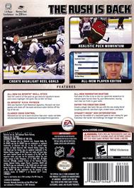 Box back cover for Nhl 06 on the Nintendo GameCube.