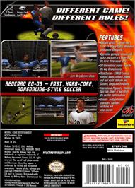 Box back cover for RedCard 20-03 on the Nintendo GameCube.