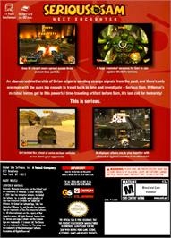 Box back cover for Serious Sam: Next Encounter on the Nintendo GameCube.